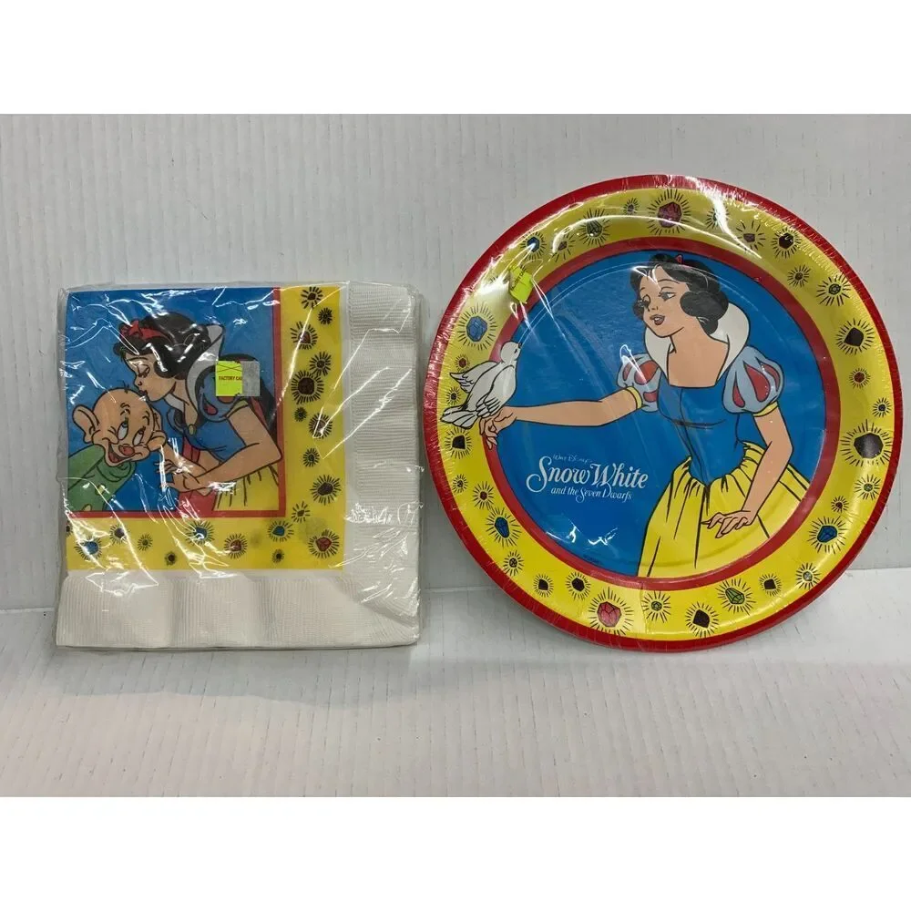 Vintage Disney Snow White Birthday Party Napkins Plates NIP